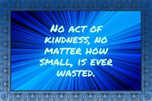 No act of kindness, no matter how small, is ever wasted.
